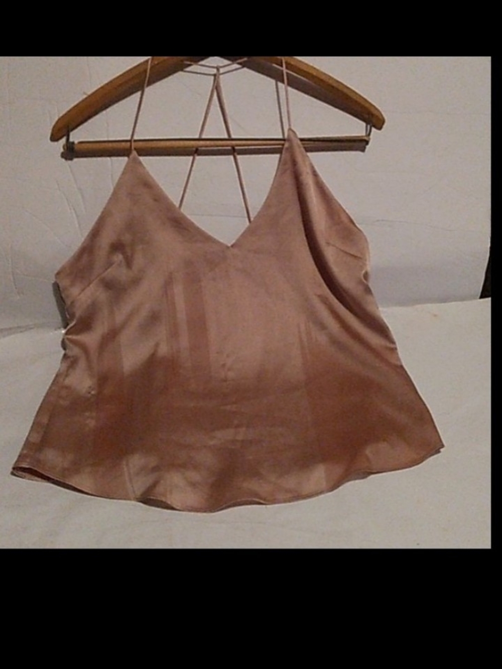 Cotton Candy Satin V-Neck Cami in Dusty Rose